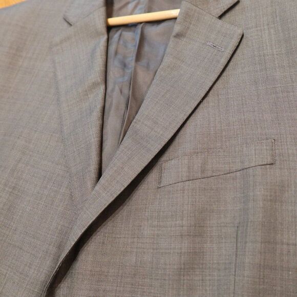 PETER MILLAR 100% wool blazer sports coat grey 2 button office 46 s formal prof - Picture 4 of 12